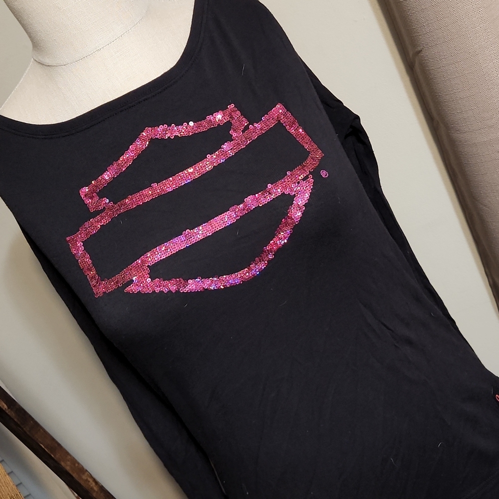 Off the shoulder harley davidson breast cancer long sleeve